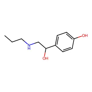 Benzyl alcohol, p-hydroxy-alpha-(propylaminomethyl)- structure