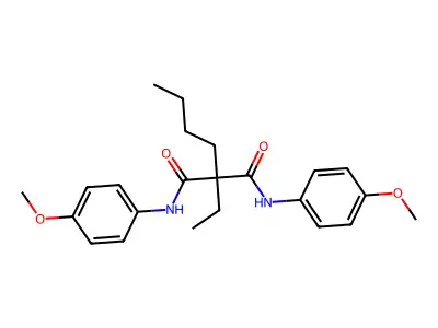 Propanediamide, N,N'-bis(4-methoxyphenyl)-2-butyl-2-ethyl- structure