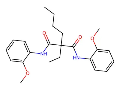 Propanediamide, N,N'-bis(2-methoxyphenyl)-2-butyl-2-ethyl- structure