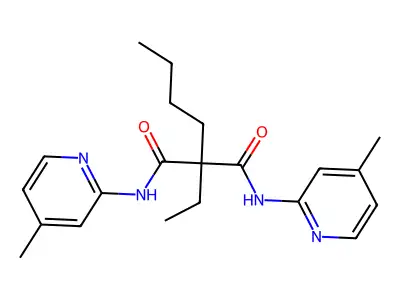 2-Butyl-2-ethyl-N~1~,N~3~-bis(4-methylpyridin-2-yl)propanediimidic acid structure