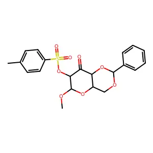 (6-methoxy-8-oxo-2-phenyl-4a,6,7,8a-tetrahydro-4H-pyrano[3,2-d][1,3]dioxin-7-yl) 4-methylbenzenesulfonate structure