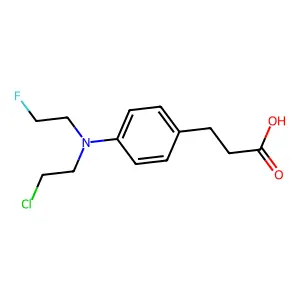 Hydrocinnamic acid, p-((2-chloroethyl)(2-fluoroethyl)amino)- structure