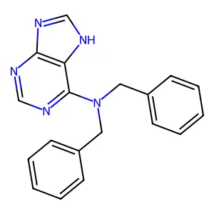 N,N-dibenzyl-7H-purin-6-amine structure