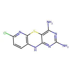 7-chloro-10H-pyrido[2,3-b]pyrimido[4,5-e][1,4]thiazine-2,4-diamine structure