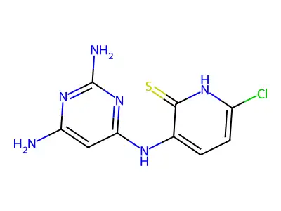 2(1H)-Pyridinethione, 6-chloro-3-((2,6-diamino-4-pyrimidinyl)amino)- structure