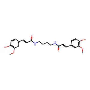 N,N'-bis(4-hydroxy-3-methoxycinnamoyl)-1,4-butanediamine structure