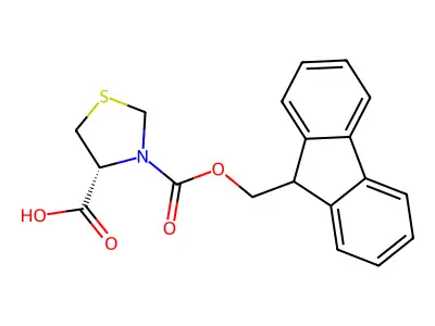 (-)-(R)-Fmoc-4-thiazolidinecarboxylic acid structure