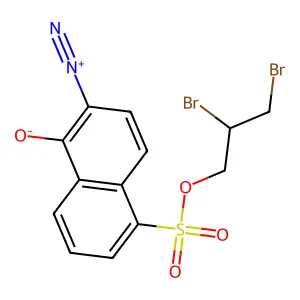 1-Naphthalenesulfonic acid, 6-diazo-5,6-dihydro-5-oxo-, 2,3-dibromopropyl ester structure