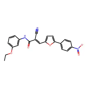 (E)-2-cyano-N-(3-ethoxyphenyl)-3-[5-(4-nitrophenyl)furan-2-yl]prop-2-enamide structure