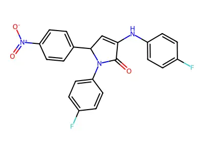 4-(4-fluoroanilino)-1-(4-fluorophenyl)-2-(4-nitrophenyl)-2H-pyrrol-5-one structure