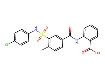 2-{3-[(4-Chlorophenyl)sulfamoyl]-4-methylbenzamido}benzoic acid structure