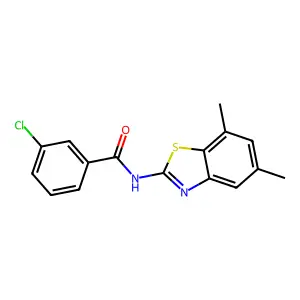 3-chloro-N-(5,7-dimethyl-1,3-benzothiazol-2-yl)benzamide structure