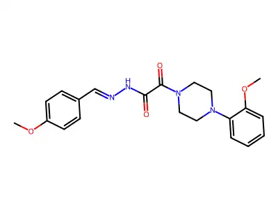 N-[(E)-(4-methoxyphenyl)methylideneamino]-2-[4-(2-methoxyphenyl)piperazin-1-yl]-2-oxoacetamide structure