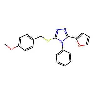 3-(Furan-2-yl)-5-[(4-methoxyphenyl)methylsulfanyl]-4-phenyl-1,2,4-triazole structure