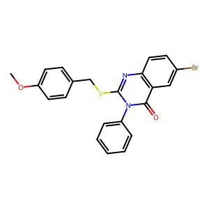 6-Bromo-2-[(4-methoxyphenyl)methylsulfanyl]-3-phenylquinazolin-4-one structure