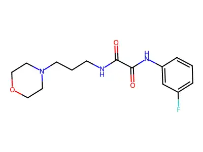 N'-(3-fluorophenyl)-N-(3-morpholin-4-ylpropyl)oxamide structure