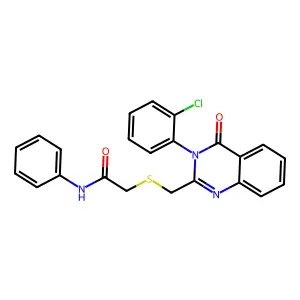 2-[[3-(2-chlorophenyl)-4-oxoquinazolin-2-yl]methylsulfanyl]-N-phenylacetamide structure
