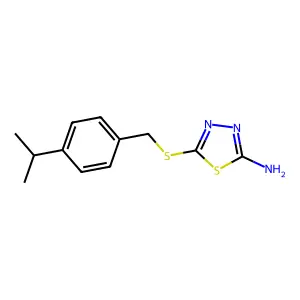 5-{[4-(Propan-2-yl)benzyl]sulfanyl}-1,3,4-thiadiazol-2-amine structure