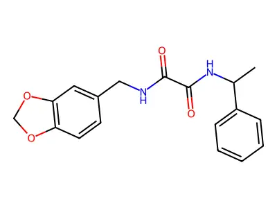 N-(1,3-benzodioxol-5-ylmethyl)-N'-(1-phenylethyl)oxamide structure