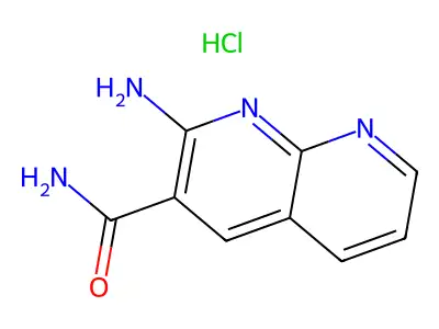 1,8-Naphthyridine-3-carboxamide, 2-amino-, monohydrochloride, monohydrate structure