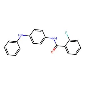 N-(4-anilinophenyl)-2-fluorobenzamide structure