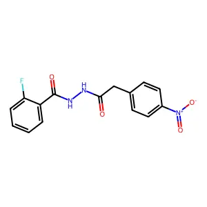 2-fluoro-N'-[2-(4-nitrophenyl)acetyl]benzohydrazide structure