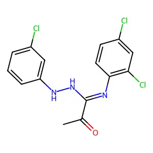 N-(3-chloroanilino)-N'-(2,4-dichlorophenyl)-2-oxopropanimidamide structure
