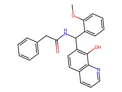 N-((8-Hydroxyquinolin-7-yl)(2-methoxyphenyl)methyl)-2-phenylacetamide structure