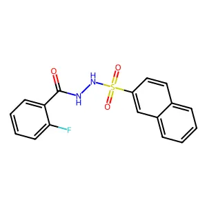 2-fluoro-N'-naphthalen-2-ylsulfonylbenzohydrazide structure