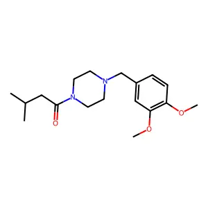 1-[4-[(3,4-Dimethoxyphenyl)methyl]piperazin-1-yl]-3-methylbutan-1-one structure