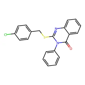 2-[(4-Chlorophenyl)methylsulfanyl]-3-phenylquinazolin-4-one structure