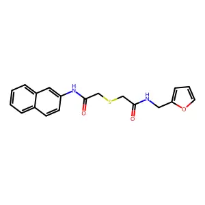N-(furan-2-ylmethyl)-2-[2-(naphthalen-2-ylamino)-2-oxoethyl]sulfanylacetamide structure