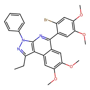 5-(2-bromo-4,5-dimethoxyphenyl)-1-ethyl-7,8-dimethoxy-3-phenyl-3H-pyrazolo[3,4-c]isoquinoline structure