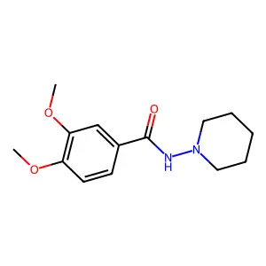 3,4-dimethoxy-N-piperidin-1-ylbenzamide structure