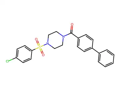 Biphenyl-4-yl{4-[(4-chlorophenyl)sulfonyl]piperazin-1-yl}methanone structure