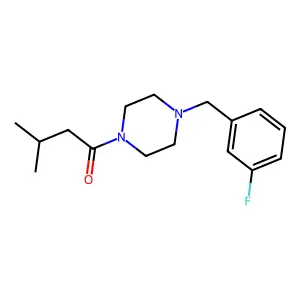 1-[4-[(3-Fluorophenyl)methyl]piperazin-1-yl]-3-methylbutan-1-one structure