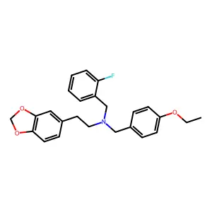 2-(1,3-benzodioxol-5-yl)-N-[(4-ethoxyphenyl)methyl]-N-[(2-fluorophenyl)methyl]ethanamine structure