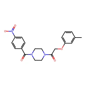 2-(3-Methylphenoxy)-1-[4-(4-nitrobenzoyl)piperazin-1-yl]ethanone structure