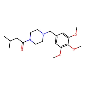 3-Methyl-1-[4-[(3,4,5-trimethoxyphenyl)methyl]piperazin-1-yl]butan-1-one structure