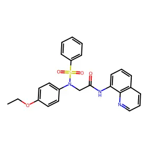 2-[N-(benzenesulfonyl)-4-ethoxyanilino]-N-quinolin-8-ylacetamide structure