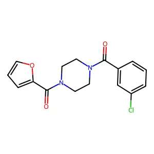 (3-Chlorophenyl)-[4-(furan-2-carbonyl)piperazin-1-yl]methanone structure