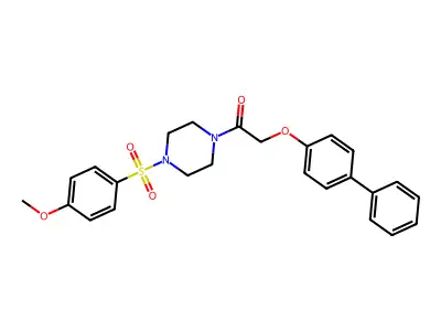 1-[4-(4-Methoxyphenyl)sulfonylpiperazin-1-yl]-2-(4-phenylphenoxy)ethanone structure