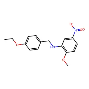 N-(4-ethoxybenzyl)-2-methoxy-5-nitroaniline structure