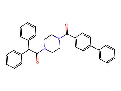 2,2-Diphenyl-1-[4-(4-phenylbenzoyl)piperazin-1-yl]ethanone structure