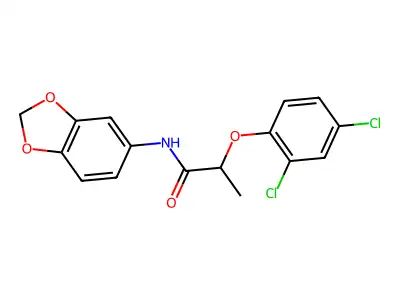 N-(1,3-benzodioxol-5-yl)-2-(2,4-dichlorophenoxy)propanamide structure