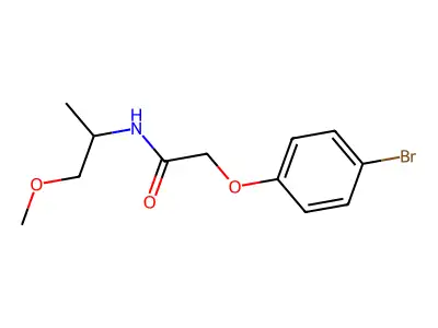 2-(4-bromophenoxy)-N-(1-methoxypropan-2-yl)acetamide structure