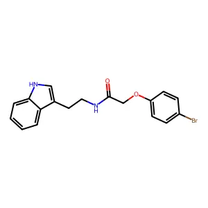 2-(4-bromophenoxy)-N-[2-(1H-indol-3-yl)ethyl]acetamide structure