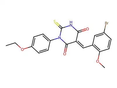 5-[(5-Bromo-2-methoxyphenyl)methylene]-1-(4-ethoxyphenyl)dihydro-2-thioxo-4,6(1H,5H)-pyrimidinedione structure