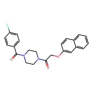 1-[4-(4-Fluorobenzoyl)piperazin-1-yl]-2-naphthalen-2-yloxyethanone structure