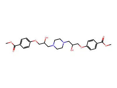 methyl 4-[2-hydroxy-3-[4-[2-hydroxy-3-(4-methoxycarbonylphenoxy)propyl]piperazin-1-yl]propoxy]benzoate structure